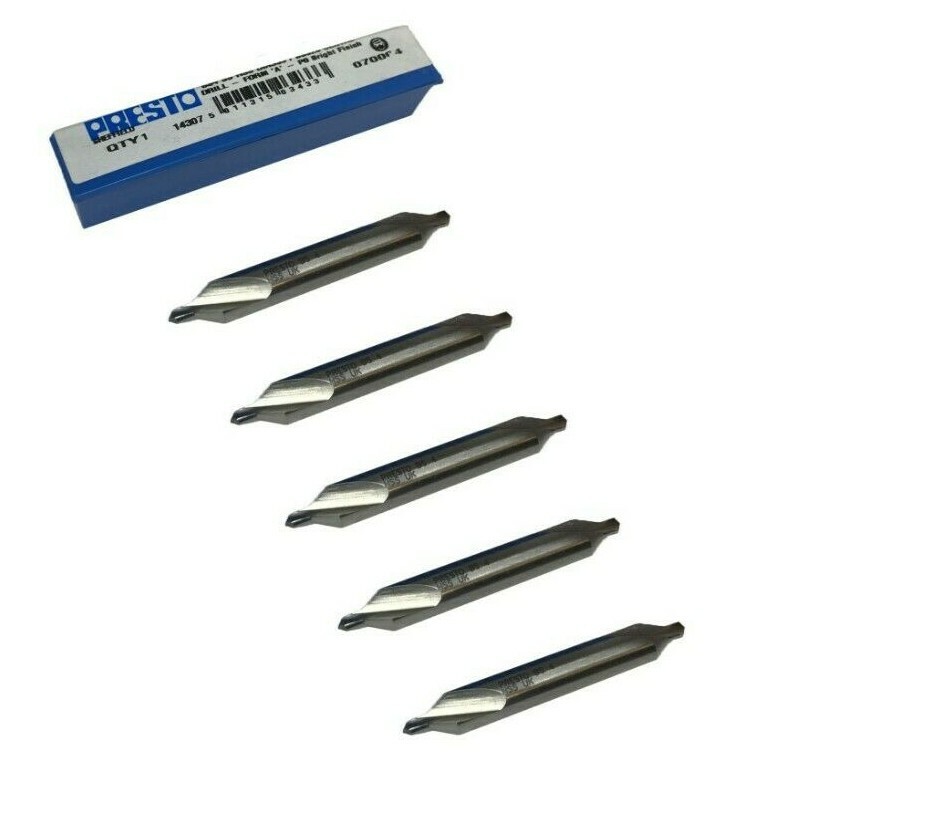 PRESTO BS4 CENTRE DRILL SET OF 5 BS4 1/8 HSS LATHE CENTRE DRILLS FROM