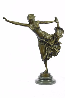 SIGNED BELGIAN SCULPTOR COLINET BRONZE STATUE FIGURINE ART DECO FIGURE GIFT
