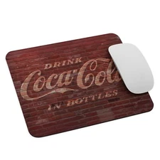 Coca Cola Vintage Mouse Pad 9.5x7.75 inch Drink Coca Cola In Bottles Wall Adv
