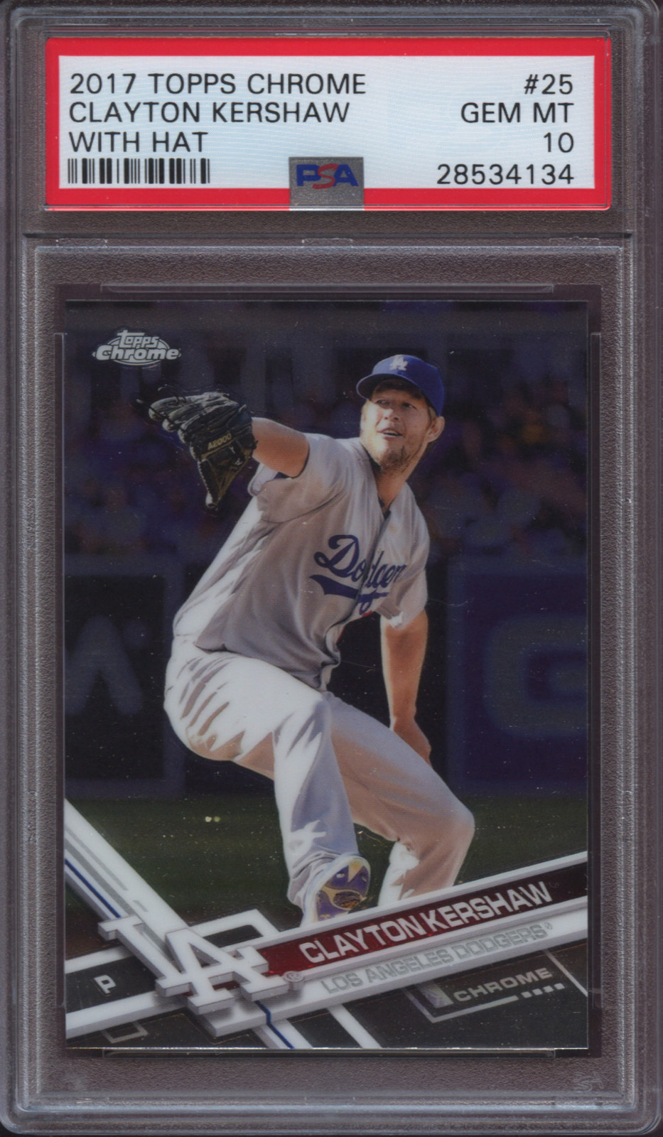 2017 Topps Chrome 25 Clayton Kershaw With Hat PSA 10 Gem Mint Dodgers  view 5