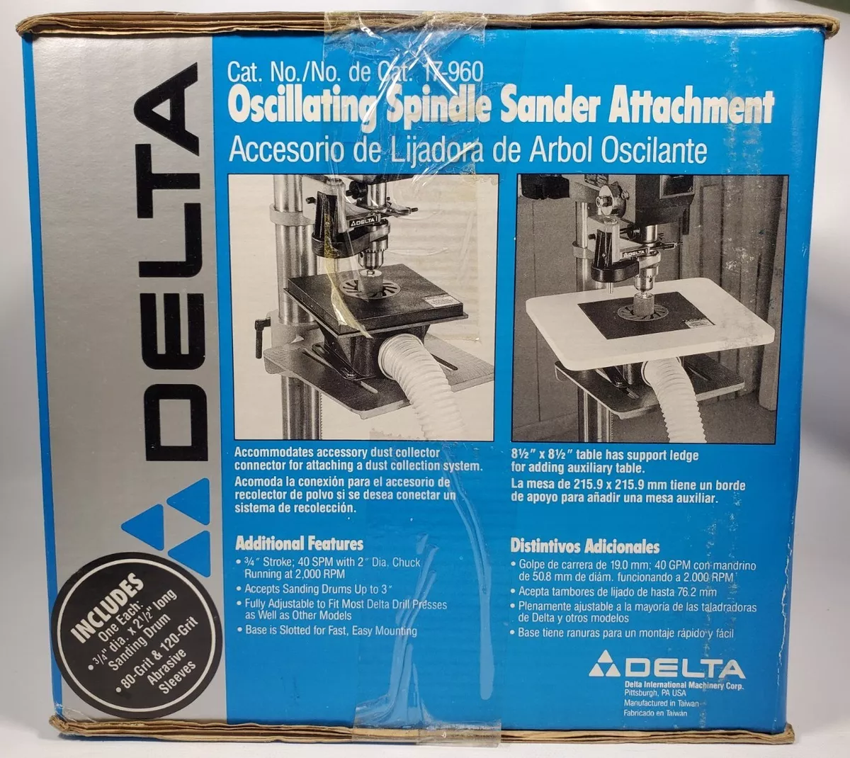 DELTA 17 960 OSCILLATING SPINDLE SANDER ATTACHMENT eBay
