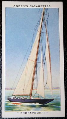 AMERICA'S CUP RACING YACHT Endeavour 1 Vintage 1937 Illustrated Card DF09MS