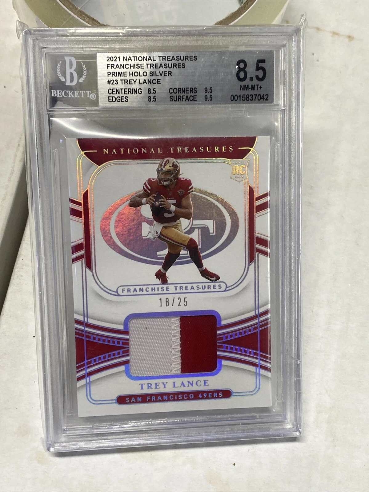 Trey Lance Panini National Treasures Franchise Treasures Memorabilia #TRL Holo Silver