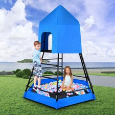 Hapfan Outdoor Kids Dome Climber Playground Climbing Tent Sandbox Playset 200lbs