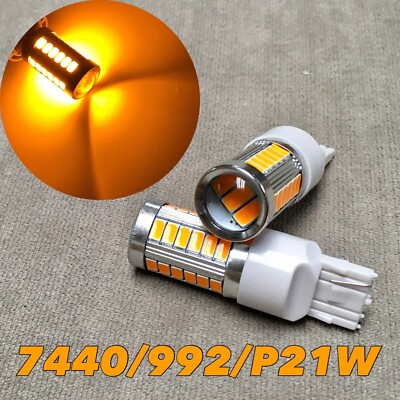 Reverse Backup Light T20 7440 7441 W21W 33 SMD LED Amber Bulb W1 JAE | eBay