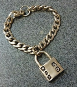 vass sterling bracelet silver padlock cuban gothic link