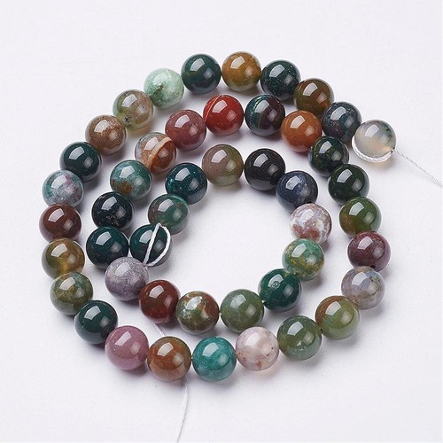 Indian Agate Beads Gemstone Round Per Strand 4mm 6mm 8mm Jewellery Making - Picture 2 of 12
