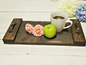 Rustic Serving Tray Black Handmade Reclaimed Coffee Table Image Is Loading Rustic Serving Tray Black Handmade Reclaimed Coffee Table