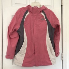The North Face Jacket Girls XL Pink Gray White Nylon Hyvent Winter 2 IN 1 Rain