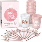 Bachelorette Cups Bride Straw Set - Bachelorette Straws with Bride Cup & Bridesm