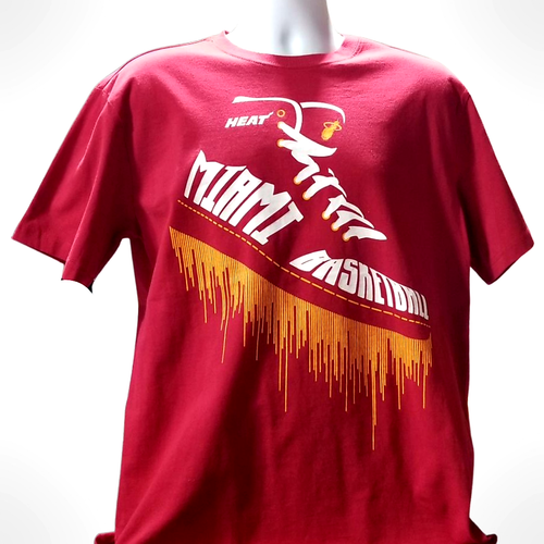 NBA Miami Heat Basketballschuh Design große Größe weinrot Farbe T-Shirt - Bild 1 von 2