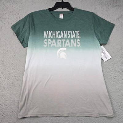 Michigan State Shirt Womens Extra Large XL Green White MSU Spartans Football NWT