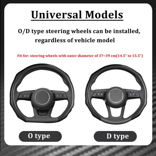 Universal 38 cm Car Steering Wheel Cover Carbon Fiber Non-Slip Accessories Black - Picture 2 of 10