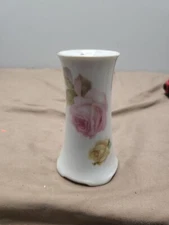 RS Germany Antique Pink Yellow  Rose HATPIN HOLDER Hand Painted Porcelain