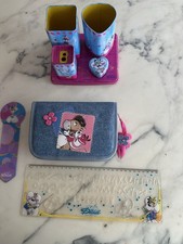 Lot éléments de papeterie DIDDL BOITE A CRAYON TROUSSE REGLE ET MARQUE PAGE