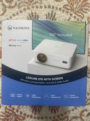 Vankyo Leisure 570 Native 1080P Smart Mini Projector w/ 100'' Screen... FREE S&H!