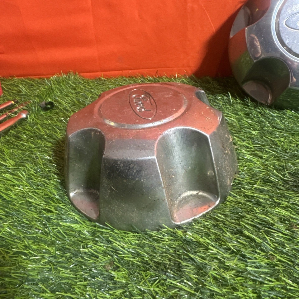 Set of 2 FORD EXPLORER RANGER WHEEL CENTER CAP CHROME YL24-1A096-DB Hubcap OEM - Image 2 of 4