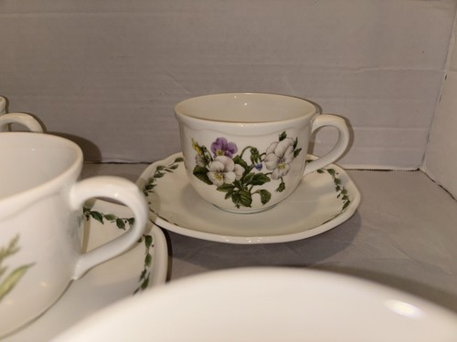 10 PC Noritake Gourmet Garden Coffee Tea Cups Mugs & Saucers Service For 5 Set - Picture 4 of 18