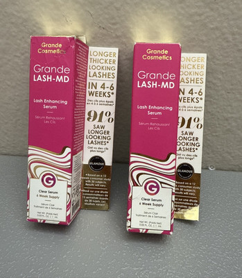 Grande Cosmetics GrandeLASH-MD Lash Enhancing Serum, 1 ml -6week -2 PACK Sealed