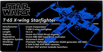 Lego  Bedruckte Fliese 8x16 für Star Wars  X-wing Starfighter  - UCS 75355 Neu