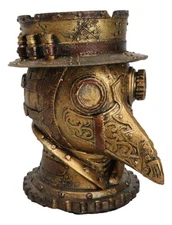 Mad Science Bizarre Steampunk Plague Doctor Bust Ashtray Decorative Box Figurine