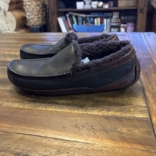 Ugg Ascot Men Size 13 Black Leather Shearling...