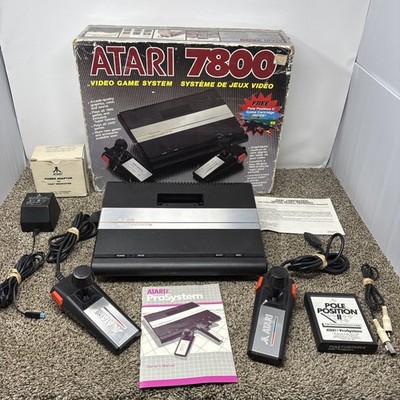 Atari 7800 Video Game Console With Controllers Game TESTED Bundle Lot In Box