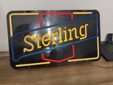 Vintage Sterling Beer Neon Illuminated Sign Works Great 22 X 13