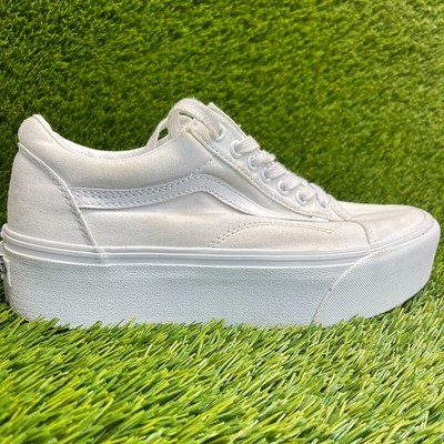 Vans Old Skool Stackform Mens Size 8.5 Womens 10 White Athletic Shoes Sneakers
