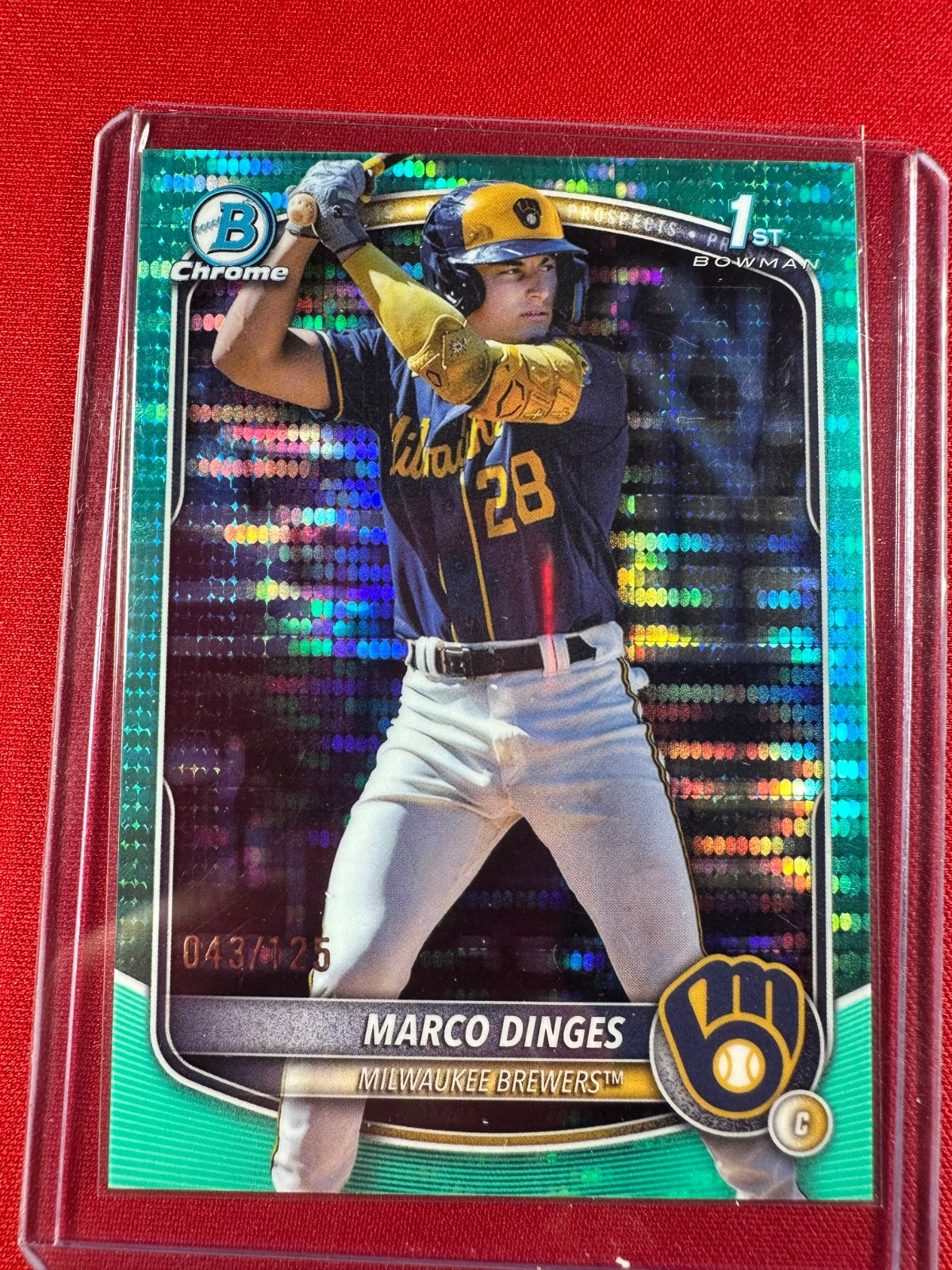 2025 Bowman Chrome Marco Dinges Aqua Pulsar /125 1st Bowman BCP-183
