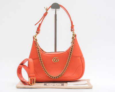 GUCCI Aphrodite Shoulder Bag Crossbody Leather Orange *UNUSED*