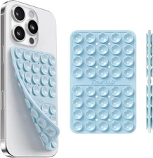 Silicone Suction Cup Phone Mount with Double-Sided Grip - Baby Blue