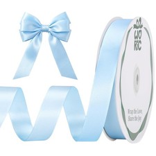 60 Yards 5/8 Inch Light Sky Blue Double Faced Satin Ribbon Cake Hair Bows