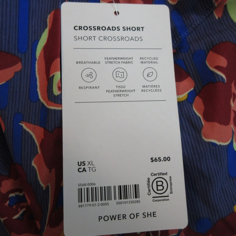 Athleta Crossroads Shorts Womens XL Purple Red Floral Stretch Lightweight New - Image 2 of 4
