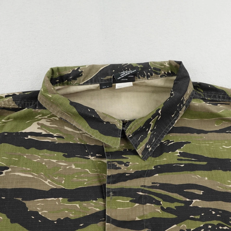 正品 Gear 夹克男式 2XL 老虎条纹迷彩防撕裂 BDU 战术野战衬衫 — 第 2/4 张图片