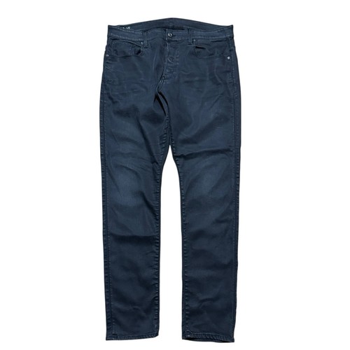 Herren Y2K G Star Raw Denim schwarz gewachst Skinny Stretch Jeans Größe 38x34