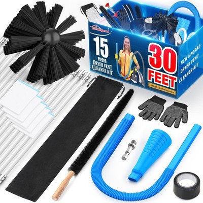 Sealegend 15-Piece 25-Feet Dryer Vent Cleaner Kit, Dryer Cleaning Tools, Omni...