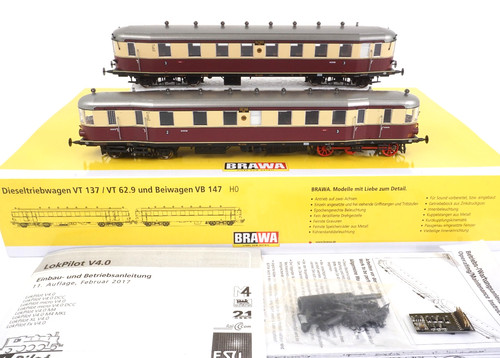Brawa H0 44350 DC Dieseltriebwagen VT 137/VB 147 DRG Digital, Unbesp. ZYAM/12415 | Zustand: Gebraucht