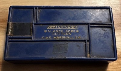 Watchmaker Estate Vintage WATCHCRAFT BALANCE SCREW CUTTERS by C&E MARSHALL