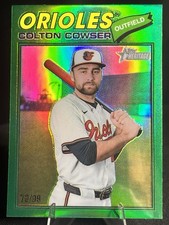 2026 Topps Heritage Chrome Green Bordered Parallel Colton Cowser #/99 Orioles