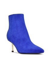 NINE WEST Womens Blue Ritaa Pointy Toe Stiletto Leather Booties 5 M