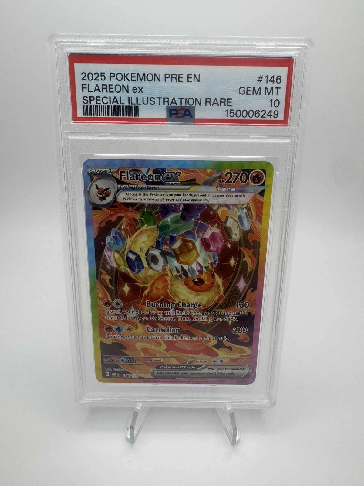 2025 Pokemon SV Prismatic Flareon ex Special Illustration Rare #146/131 PSA 10