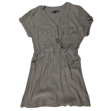 Dynamite Medium Green Viscose Shirt Dress Casual Top