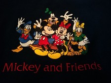Dark Navy Disney Mickey  Friends Fleece Embroidered Sweatshirt Sz XL. READ