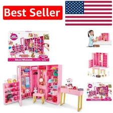 Exclusive Mini Fashion Dream Wardrobe Playset with Metallic Bag and Accessories