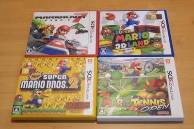 Nintendo 3DS Mario 4 Spiele Lot Kart 7 New Super Mario Bros 2 3D Land
