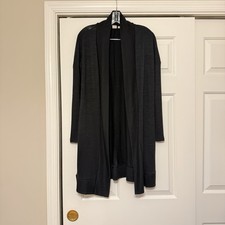 Gap Women  s Black Softspun Long Cardigan With Pockets  Ribbed Arms Small