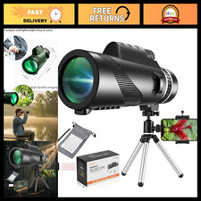 High Power 80x100 Monocular Telescope - HD Spotting Scope, Smartphone Adapter, T