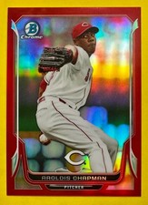 2014 Bowman Chrome #154 AROLDIS CHAPMAN RED REFRACTOR Reds 3/5