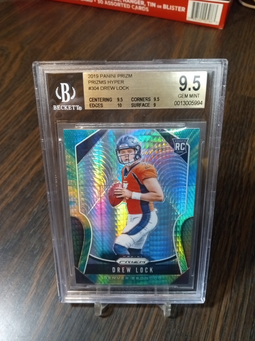 2019 Panini Prizm Drew Lock RC Green Hyper Prizm SP 172/175 BGS 9.5 GEM MINT